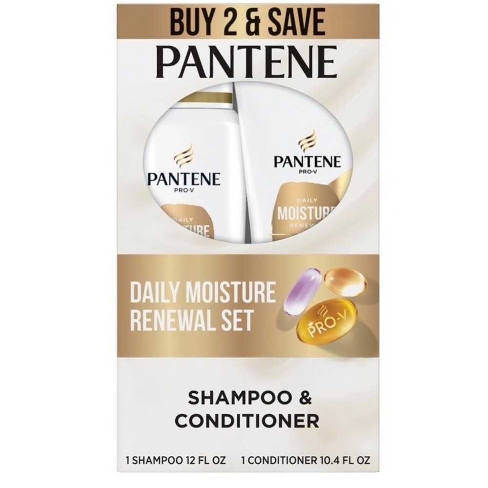 Combo Pack Pantene Shampoo 12oz + Cond 10.4 Oz Daily Moisture Hydration Set NIB